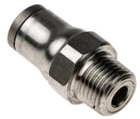 3805-06-11 Legris LF3800 Series Straight Threaded Adaptor, NPT 1/8 Male to Push In 6 mm, Threaded-to-Tube Connection Style