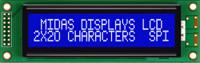 mc22005a6w-bnmlws-v2 Midas MC22005A6W-BNMLWS-V2 Alphanumeric LCD Alphanumeric Display, 2 Rows by 20 Characters