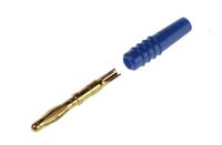 222618-23 Staubli Blue Male Banana Plug, 2mm Connector, Solder Termination, 10A, 30 V, 60V dc, Gold Plating