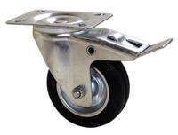 21700520 Guitel Hervieu Braked Swivel Castor Wheel, 125kg Capacity, 125mm Wheel
