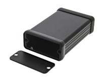 1455c801bk Hammond 1455 Series Black Aluminium Enclosure, IP54, Black Lid, 80 x 54 x 23mm