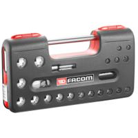 sldbox412 Facom 22-Piece Metric 1/2 in Standard Socket Set with Ratchet, 12 point
