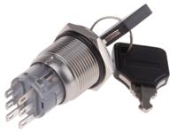 877-1993 RS PRO IP40 Key Switch, DPDT, 5 A 2-Way