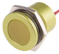 898-7766 RS PRO Yellow Panel Mount Indicator, 22mm Mounting Hole Size, Lead Wires Termination, IP67