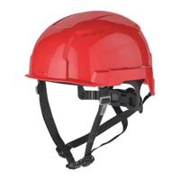 4932478919 Milwaukee BOLT200 Red Hard Hat with Chin Strap, AdjustableVentilated