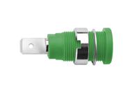 seb-6452-ni-gn-2012 Schutzinger Green Female Banana Socket, 4 mm Connector, 10A, 1000V, Nickel Plating