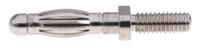 fk-1210-ni Schutzinger Silver Male Banana Plug, 4 mm Connector, M4 Thread Termination, 32A, 33 V ac, 70V dc, Nickel Plating