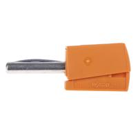 215-211 WAGO Orange Male Banana Plug, 4 mm Connector, Cage Clamp Termination, 20A, 42V, Nickel Plating