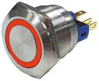 811-8506 RS PRO Illuminated Push Button Switch, Latching, Panel Mount, 22mm Cutout, SPDT, Red LED, 250V ac, IP65, IP67