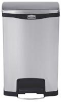 1901992 Rubbermaid Commercial Products Slim Jim 50L Silver Pedal Stainless Steel Waste Bin