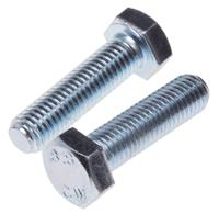 917-2915 RS PRO Bright Zinc Plated Steel, Hex Bolt, M10 x 55mm
