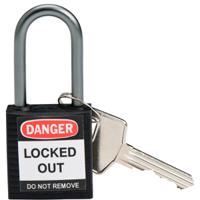 814125 Brady LOTO-9 Padlock Aluminium, Nylon Safety Padlock, 4.72mm Shackle, 32.00mm Body