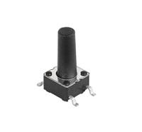 13019303 Schurter IP40 Black Button Tact Switch, SPST 0.05VA 7mm Through Hole