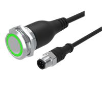 82-66551154 EAO 82 Series Illuminated Push Button Switch, Momentary, Panel Mount, 22mm Cutout, 1CO, White LED, 35V, IP65, IP67