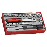 tt3819 Teng Tools 19-Piece Metric 3/8 in Standard Socket Set with Ratchet, 6 point