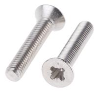 908-7520 RS PRO Pozidriv M5 Countersunk Steel Machine Screws DIN 965Z x 8.0mm