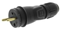 0-504-40 Legrand Europe Mains Connector, 16A Black, Cable Mount Rubber, 250 V