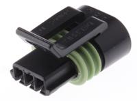 12162182 Delphi, Metri-Pack 150.2 Pull-To-Seat Automotive Connector Socket Black Cable Mount 3 Way, Crimp Termination