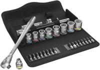 05004051001 Wera 29-Piece Imperial 3/8 in Standard Socket/Bit Set with Ratchet, 6 point; Hex Bit; Phillips Bit; Pozidriv Bit; Torx