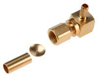 r112186000 Radiall, Jack Cable Mount SMC Connector, 50Ω, Crimp Termination, Right Angle Body