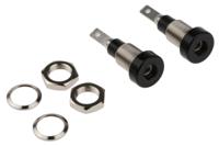 230060-21 Staubli Black Female Banana Socket, 2mm Connector, Tab Termination, 10A, 30 V, 60V dc, Silver Plating