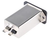 fn9222r-20-06 Schaffner 20A, 250 V ac Male Flange Mount IEC Inlet Filter FN9222R-20-06, Faston
