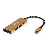 12021119-5 Roline USB C to HDMI Adapter Cable, USB 3.2, 1 Supported Display(s)  - up to 4K