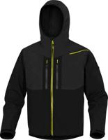 hort2njxx Delta Plus Horten 2 Black/Yellow, Lightweight, Water Repellent, Windproof Softshell Jacket, XXL