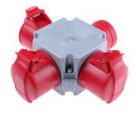 2cma168124r1000-416t6 Amphenol Industrial, Easy & Safe IP44 Red 1 x 3P + N + E, 3 x 3P + N + E Industrial Power Connector Adapter Plug,