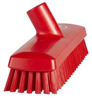 70434 Vikan Medium Bristle Red Deck Brush, 32mm bristle length, Polyester, Polypropylene, Stainless Steel bristle material