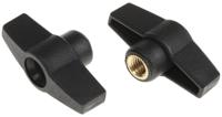 169-367 RS PRO Black 1-Arm Clamping Knob, M8, Threaded Through Hole