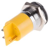 210-743 RS PRO Yellow Panel Mount Indicator, 230V ac, 22mm Mounting Hole Size