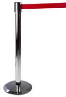 889u-1p-r5 Tensator Black, Silver Retractable Barrier, 2.3m, Red Tape