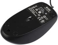 910-003357 Logitech B100 3 Button Wired Optical Mouse Black