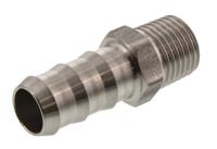1823-10-13 Legris Stainless Steel Pipe Fitting, Straight Hexagon Tailpiece Adapter, Male R 1/4in x Male