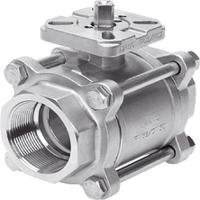 vzba-212-gg-63-t-22-f0710-v4v4t Festo Stainless Steel 2 Way, Ball Valve, Threaded 21/2in, 65mm, 63bar Operating Pressure