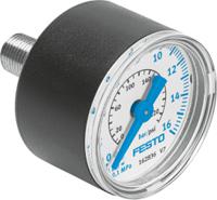 ma-40-16-r14-en Festo R 1/4 Analogue Pressure Gauge 16bar Back Entry 40mm Outside Diameter