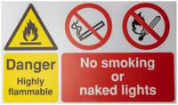 146-405 Polypropylene Danger Prohibition Sign, Danger Highly Flammable, English