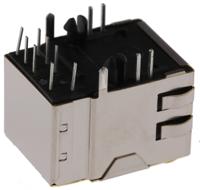 1-6605834-1 Bel-Stewart MagJack Series Female RJ45 Connector, Through Hole, STP Shield Right Angle 1 -Way