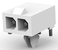 1-770966-0 TE Connectivity Mini-Universal MATE-N-LOK Series Right Angle Through Hole PCB Header, 2 Contact(s), 4.14 mm Pitch, 1