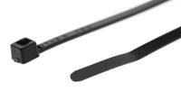 111-01960-t18r-pa66w-bk HellermannTyton Cable Tie, Inside Serrated, 100mm x 2.5 mm, Black Polyamide 6.6 (PA66), Pk-100