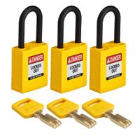 150290 Brady LOTO-101 Key Weatherproof Nylon, Plastic Padlock, Keyed Alike, 6.35mm Shackle, 38.00mm Body