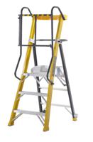 643-546 RS PRO Fibreglass 4 steps Step Ladder, 1090mm platform height, 2040mm open length