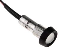 strlh8fl30gn Oxley Green Panel Mount Indicator, 3.6V, 8mm Mounting Hole Size, Lead Wires Termination, IP68
