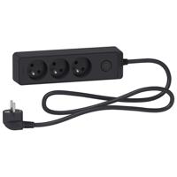 st9331b Schneider Electric French 2P 3 Gang Trailing Socket, 1.5m Cable, 16A, 250 V