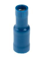 534-676 RS PRO Insulated, Blue Crimp Bullet Connector, 1.5mm² to 2.5mm², 16AWG to 14AWG, 5mm Bullet diameter Female