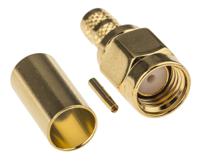 rsma1111a1-3gt50g-1a-50 Amphenol RF, Plug Cable Mount SMA Connector, 50Ω, Crimp Termination, Straight Body