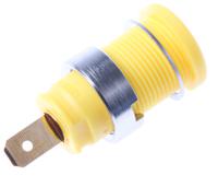 972355103 Hirschmann Test & Measurement Yellow Female Banana Socket, 4 mm Connector, Tab Termination, 25A, 1000V ac/dc, Gold