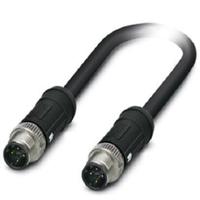 1407342 Phoenix Contact, 2m Cat5, Black M12 to Male M12 Male, Shielded Shielded, Terminated