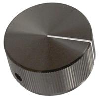 kln1250b14 TE Connectivity 31.8mm Black Potentiometer Knob for 6.35mm Shaft Splined, KLN1250B1/4
